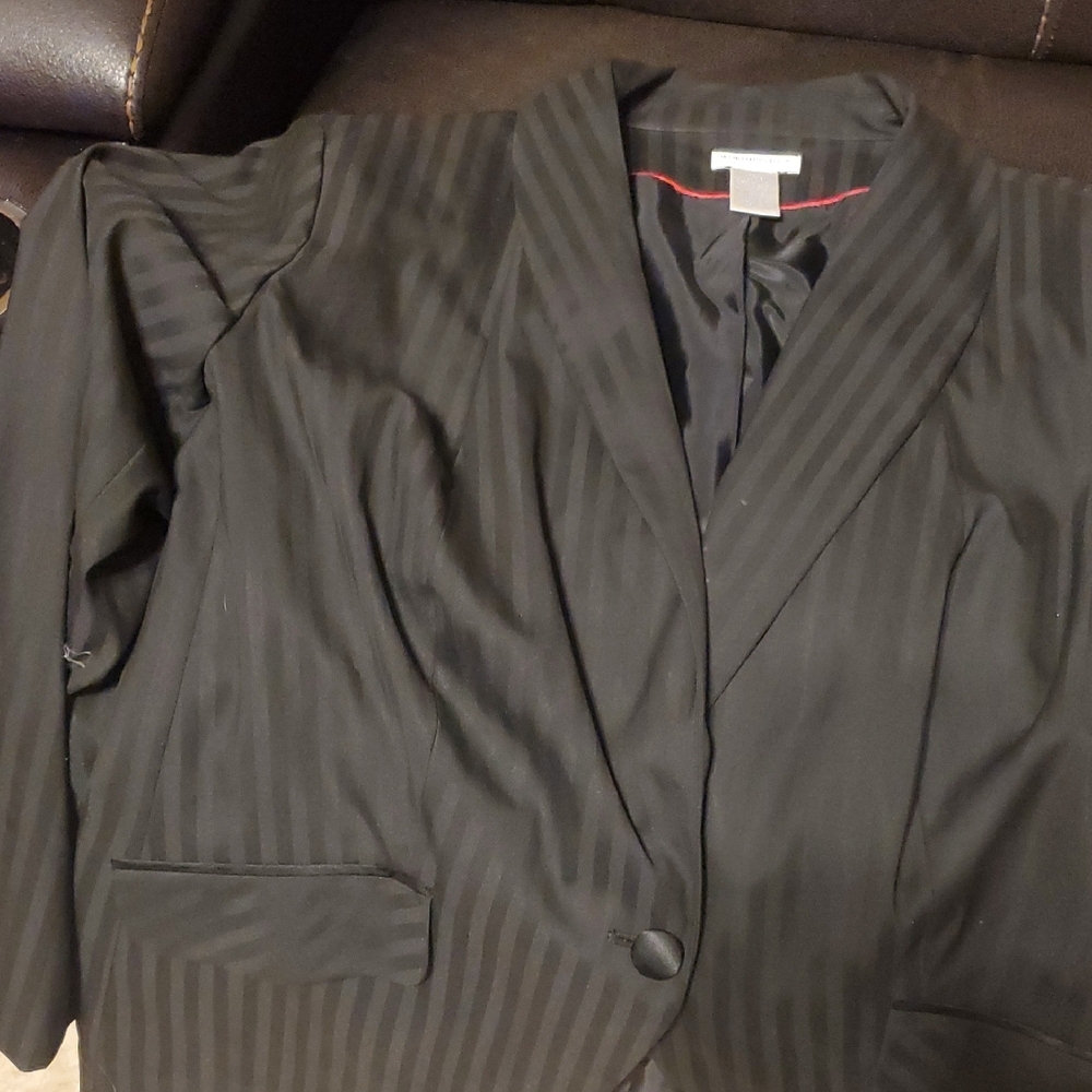 Worthington Black Blazer with Red Trim
